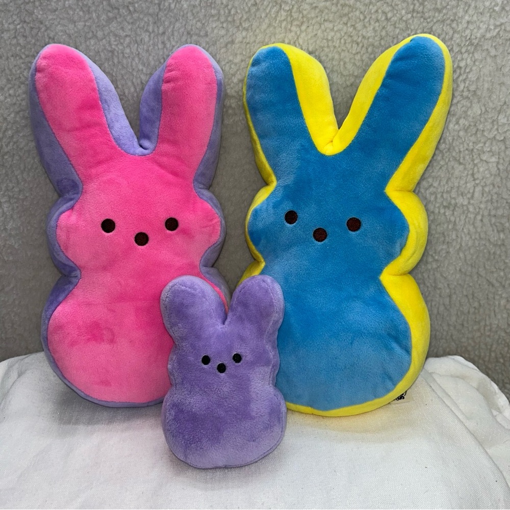 Family Peeps 3 plush pink blue yellow purple 12" Easter Dan Dee 2023